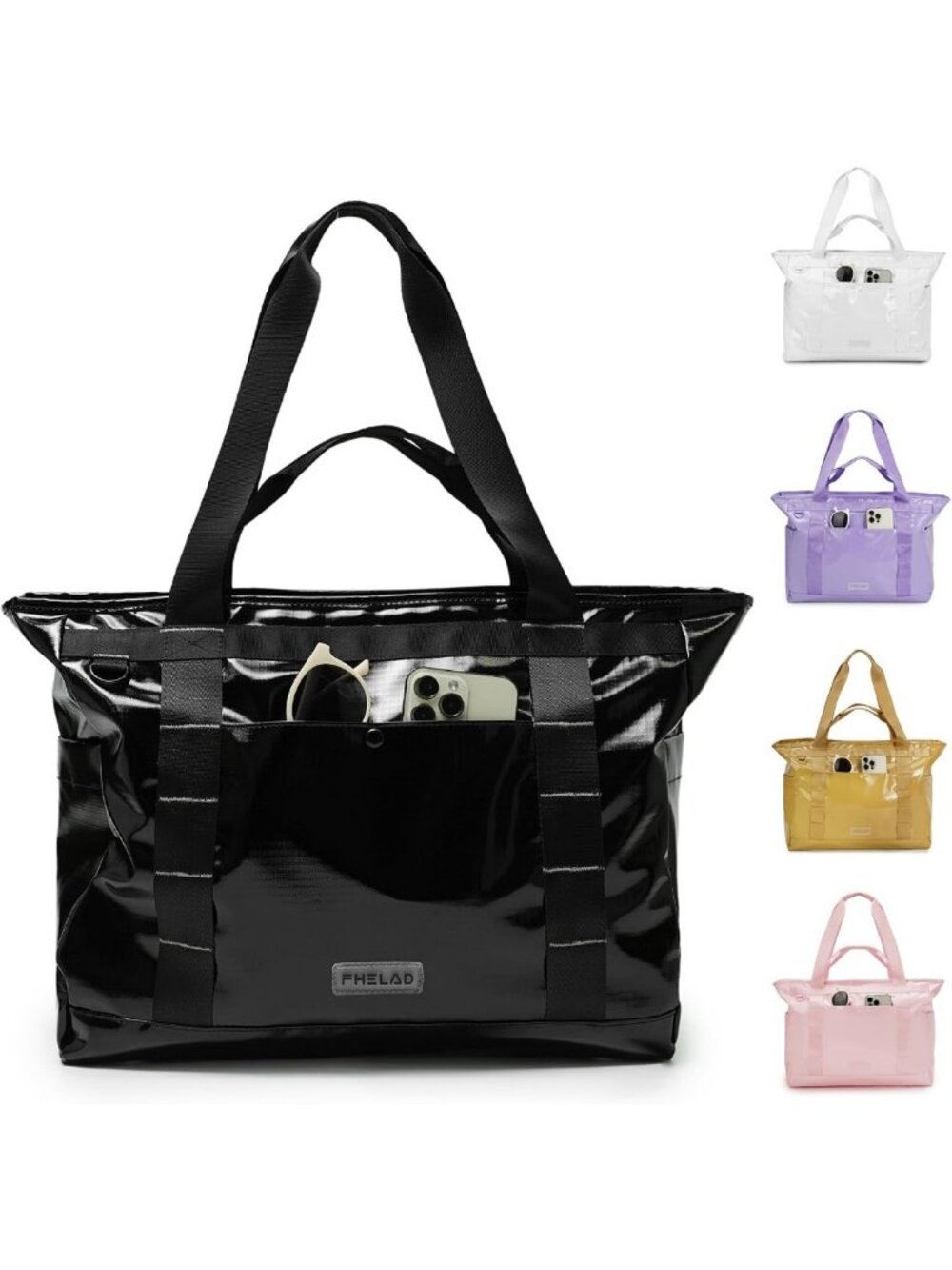 Glossy Y2K Tote Bag for Women, Stylish Work & Travel Laptop Bag, 25L Capacity